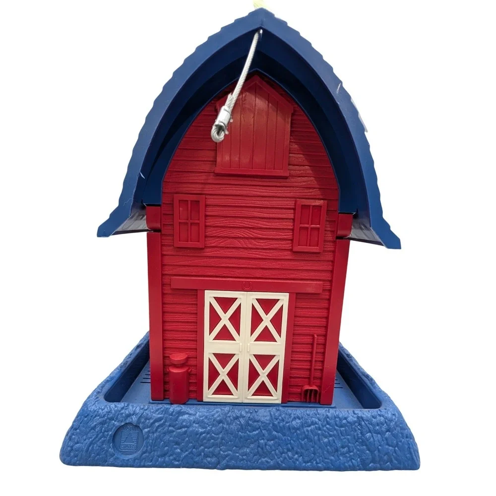 North States Americana Barn Birdfeeder Village Collection Red Blue 9054 New